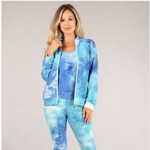 Aqua Tie-Dye Women's Activewear Set